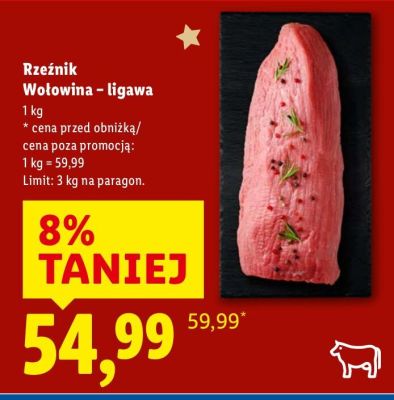 Wołowina - ligawa 1 kg promocja w Lidl