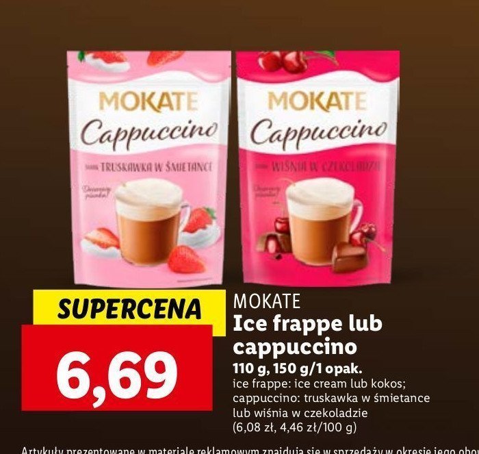 Cappuccino truskawka w 艣mietanie Mokate cappuccino promocja