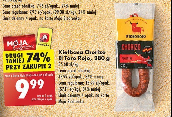 Kiełbasa chorizo pikantna El toro rojo promocja