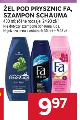 Żel pod prysznic Fa, szampon Schauma promocja w Stokrotka