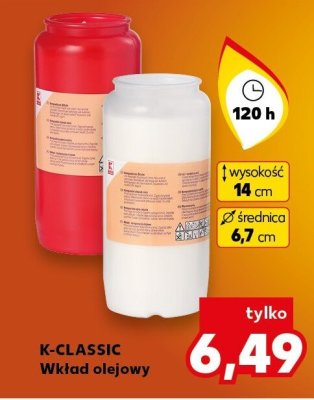 Wkład olejowy do zniczy 120 h promocja w Kaufland