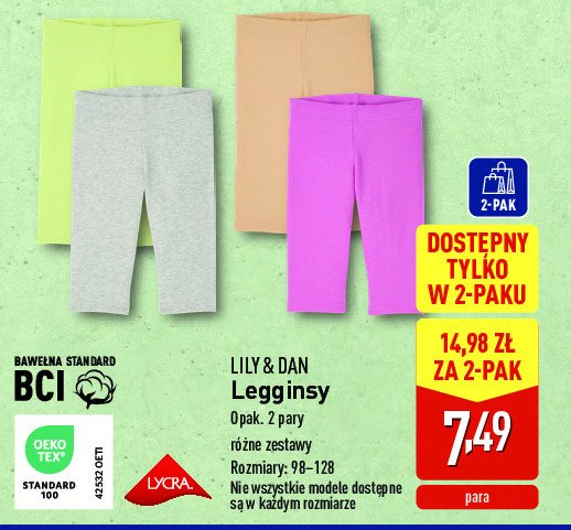 Legginsy 92-128 Lily & dan promocja w Aldi