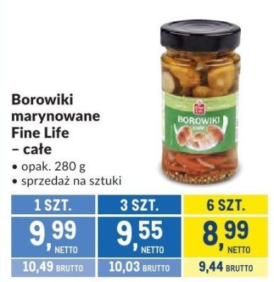 Borowiki marynowane Fine Life - całe promocja w Makro