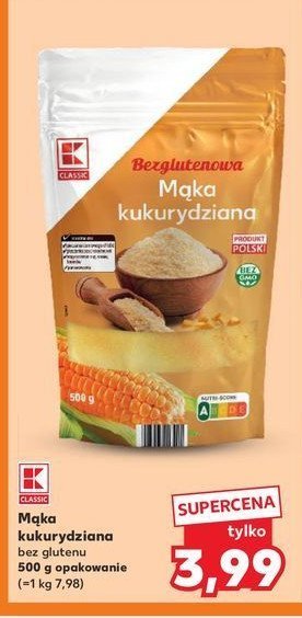 Mąka kukurydziana bezglutenowa K-classic promocja w Kaufland