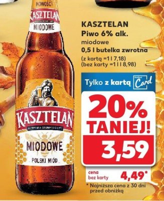 Piwo Kasztelan miodowe  promocja w Kaufland