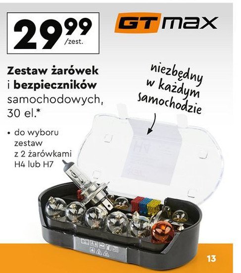 Zestaw żarówek i bezpieczników h4 12v 60/55w Gt max promocja