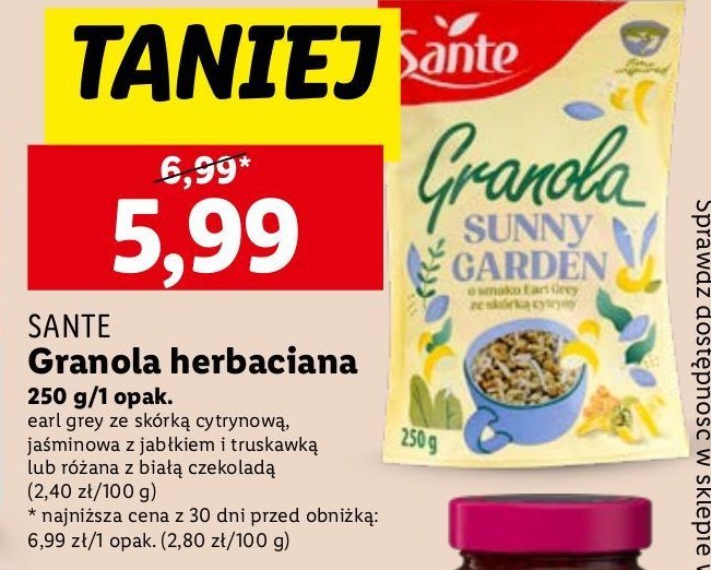 Granola jaśminowa z jabłkiem i truskawką Sante granola promocja