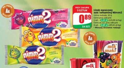 Lizak owocowy różne rodzaje promocja w Dino