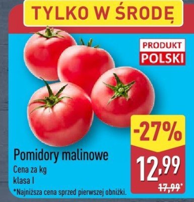 Pomidory malinowe promocja w Aldi