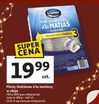 Filety śledziowe à la matias w oleju Lisner promocja w Auchan