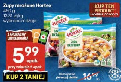 Zupy mrożone Hortex wybrane rodzaje promocja w Delikatesy Centrum