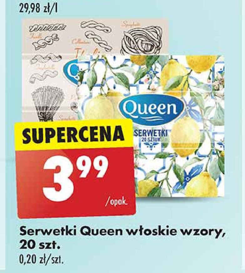 Serwetki włoskie wzory Queen promocja w Biedronka