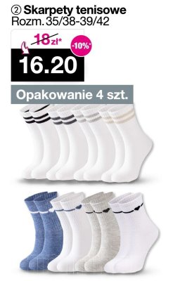Skarpety tenisowe, opakowanie 4 szt. promocja w Woolworth