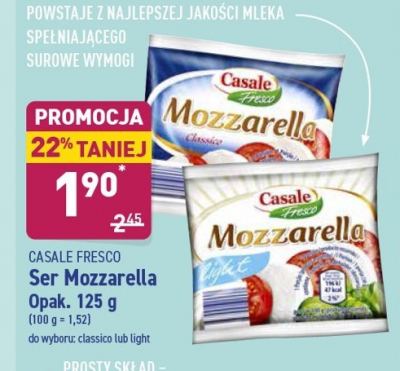 Mozzarella light Casale fresco promocja