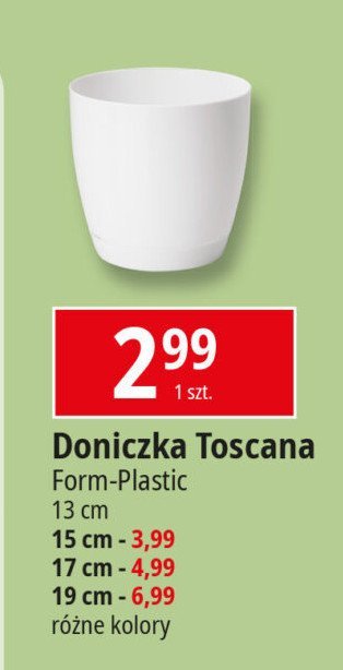 Doniczka toscana okr膮g艂a 19 cm FORMPLASTIK promocja