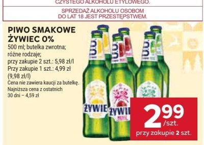 Piwo smakowe Żywiec 0% promocja w Stokrotka