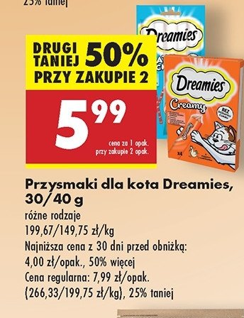 Przysmak dla kota rybne Dreamies promocja