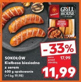 Kiełbasa biesiadna z serem Sokołów grill house promocja