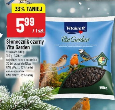 Słonecznik czarny Vita Garden Vitakraft 500 g promocja w POLOmarket