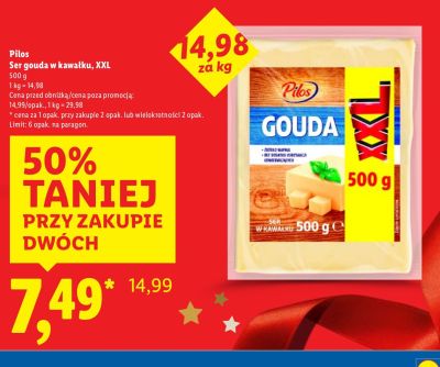 Ser gouda w kawałku XXLPilos promocja w Lidl