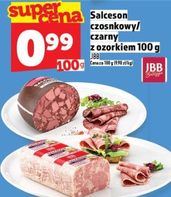 Salceson czosnkowy/czarny z ozorkiem 100 g JBB promocja w TOPAZ