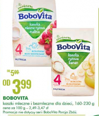 Kaszka ryżowa z bananem Bobovita mniam promocja w ABC