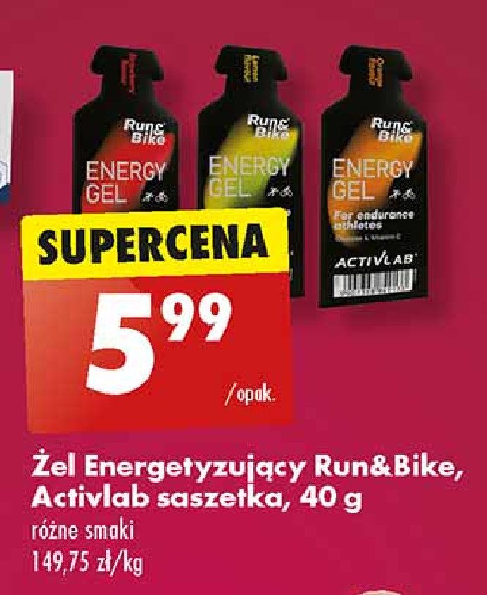 Żel energetyzujący run & bike truskawkowy Activlab promocja