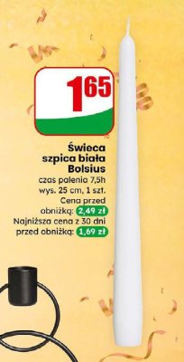 Świeca szpica biała Bolsius promocja w Dino