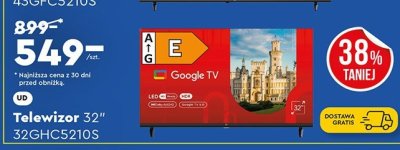 Telewizor 32" 32GHGS210S UD Google TV promocja w Biedronka