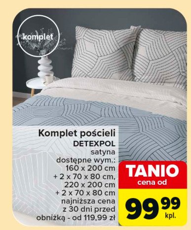 Komplet pościeli satyna wym. 160 x 200 cm + 2 x 70 x 80 cm Detexpol promocja