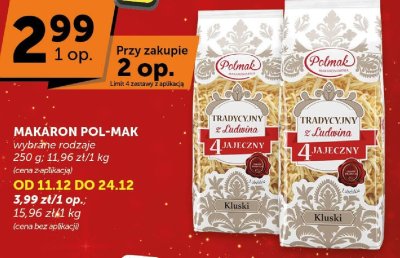 Makaron Pol-Mak Tradycyjny z Ludwina 4 Jajeczny Kluski promocja w ABC