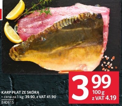 Karp płat ze skórą promocja w Selgros