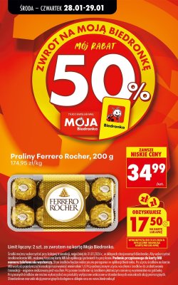 Praliny Ferrero Rocher, 200 g promocja w Biedronka