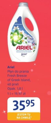 Płyn do prania Fresh Breeze of Greek Island 40 prań Ariel promocja w Drogerie DM