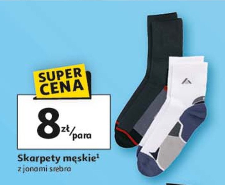 Skarpety męskie z jonami srebra promocja w Auchan