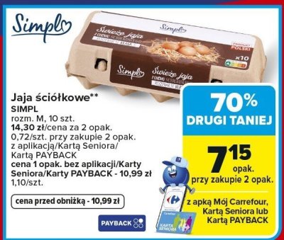 Jaja ściółkowe 10 szt. promocja w Carrefour