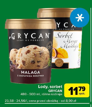 Lody malaga Grycan promocja