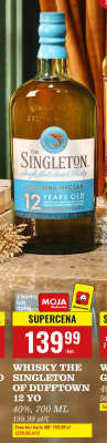 Whisky The Singleton of Dufftown 12 YO 40%, 700 ML promocja w Biedronka