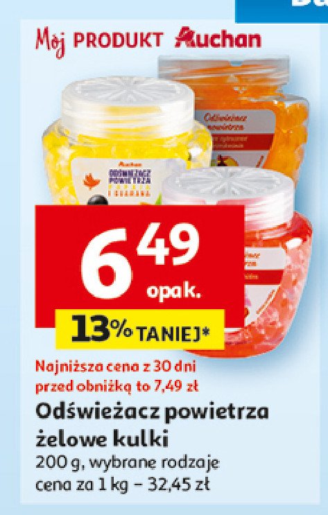 Odświeżacz powietrza żelowy róża i orchidea Auchan promocja