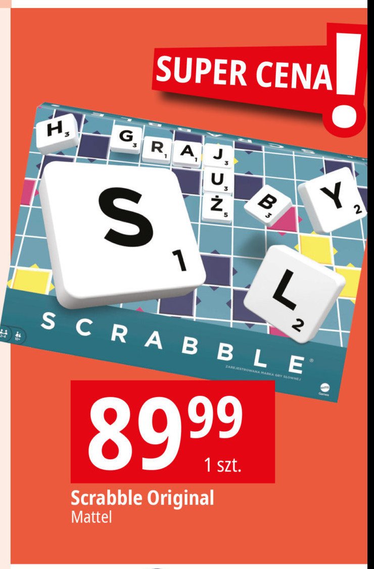 Scrabble original Mattel promocja
