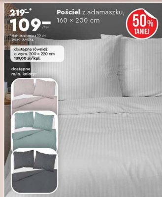 Pościel z adamaszku, 200 × 220 cm promocja w Biedronka
