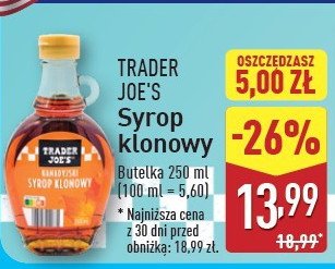 Syrop klonowy Trader joe's promocja