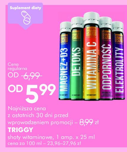 Shot detoks Triggy vitamin shot promocja w Super-Pharm