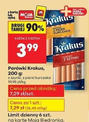 Parówki z piersi kurczaka promocja w Biedronka
