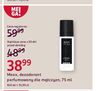 Dezodorant Mexx black men promocja