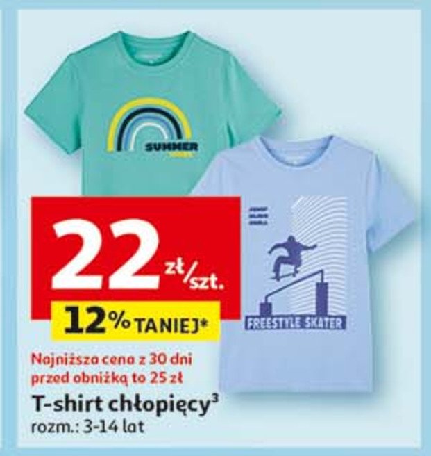 T-shirt chłopięcy 3-14 lat promocja w Auchan