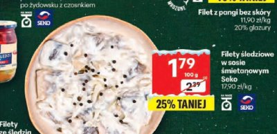 Filety śledziowe w sosie śmietanowym Seko promocja w Delikatesy Centrum