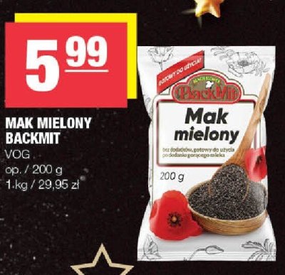 Mak mielony Backmit VOG promocja w SPAR
