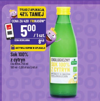Sok 100% z cytryn promocja w POLOmarket