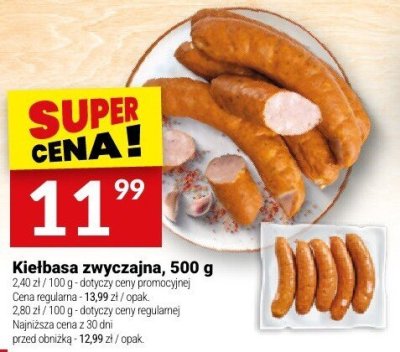 Kiełbasa zwyczajna, 500 g promocja w Twój Market